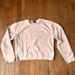 The North Face Women Tekware Fleece Sweatshirt Minimalist L Cream Ivory Crewneck
